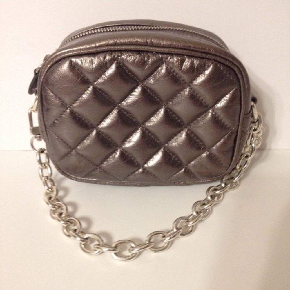 👛 BRIGHTON 👛 silver quilted mini evening b…